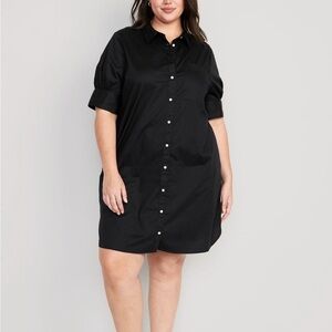 NEW 2X Old Navy Women's Black Casual Button-Down Shirt Dress. 2X